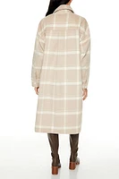 Plaid Drop-Sleeve Trench Coat