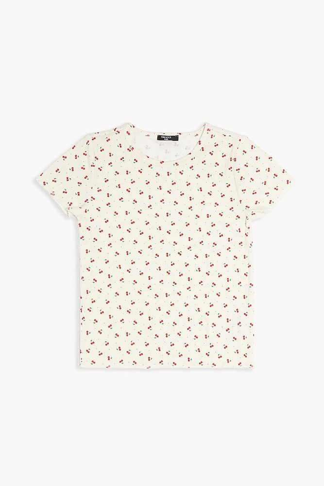 Girls Cherry Print Tee (Kids)