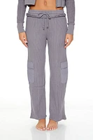 Mid-Rise Thermal Pajama Cargo Pants