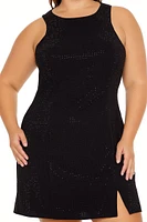 Plus Rhinestone Mini Dress