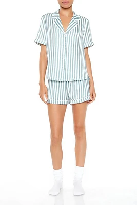 Striped Shirt & Shorts Pajama Set