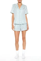 Striped Shirt & Shorts Pajama Set