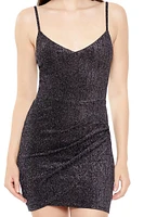 Glitter Knit Tulip-Hem Mini Dress