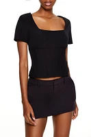 Square-Neck Crop Top