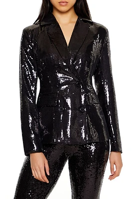 Sequin Double-Breasted Blazer