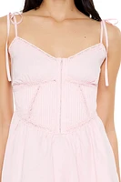 Lace-Trim Tie-Strap Mini Dress