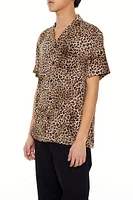 Leopard Print Cuban-Collar Shirt