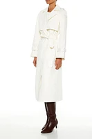 Tie-Front Notched Trench Coat