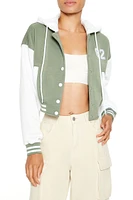 Hooded Letterman Bomber Jacket