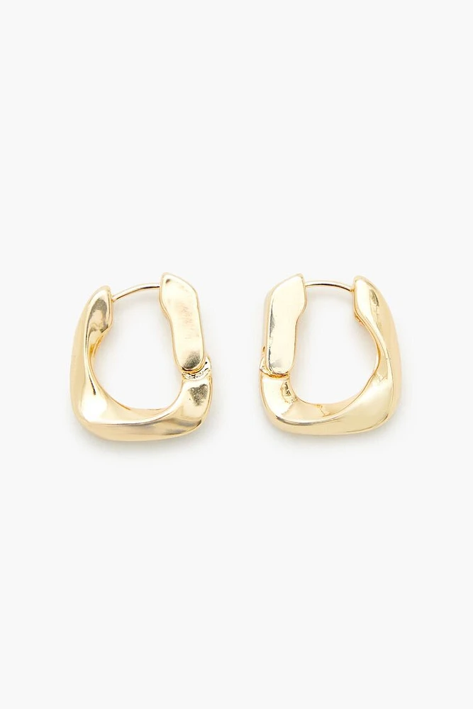 Twisted Hammered Hoop Earrings