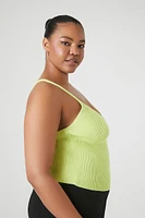 Plus Ribbed Sweater-Knit Cami