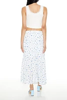 Tiered Floral Print Maxi Skirt