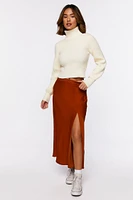 Ribbed Turtleneck Cutout Sweater