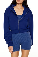 Fleece Drop-Sleeve Zip-Up Hoodie