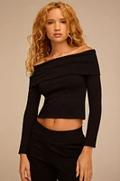 Foldover Off-the-Shoulder Top