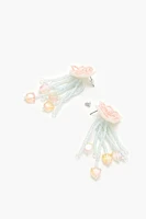 Beaded Flower Drop Earrings