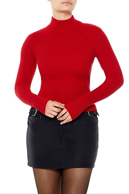 Ribbed Mock Neck Sweater