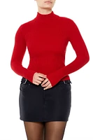 Ribbed Mock Neck Sweater