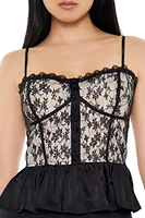 Lace Sweetheart Peplum Cami