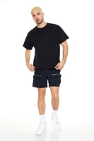 Mid-Rise Drawstring Cargo Shorts