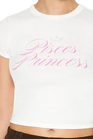 Rhinestone Pisces Princess Baby Tee