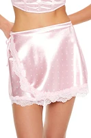 Polka Dot Lingerie Wrap Mini Skirt