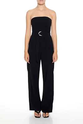 Belted Strapless Cargo Jumpsuit