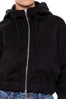 Hooded Zip-Up Bomber Jacket