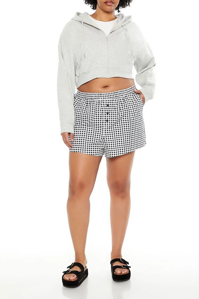 Plus Gingham Boxer Shorts