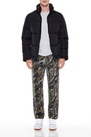 Quilted Funnel-Neck Puffer Jacket