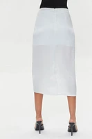 Satin Ruched Drawstring Skirt