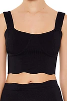 Sweater-Knit Bustier Crop Top