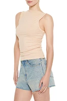 Ruched High-Neck Tank Top