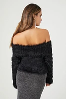 Faux Fur Off-the-Shoulder Top