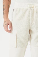Faux Shearling Mixed Media Joggers