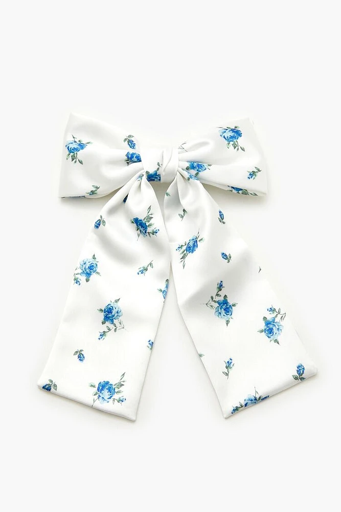 Floral Bow Hair Barrette