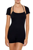 Seamless Halter Romper & Shrug Set