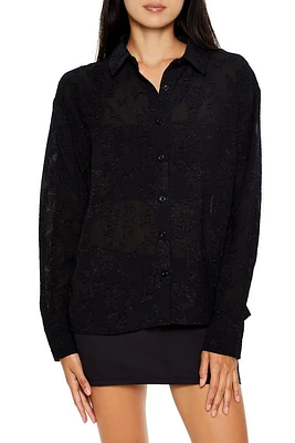 Lace-Trim Long-Sleeve Shirt