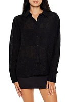 Lace-Trim Long-Sleeve Shirt