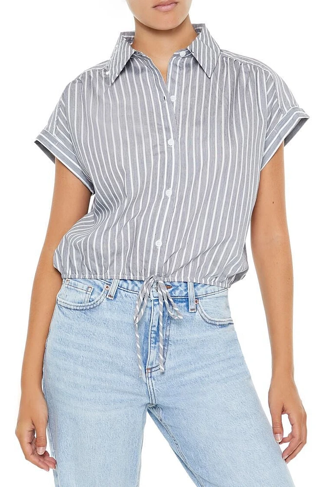 Pinstriped Cap-Sleeve Shirt