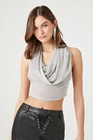 Cowl Glitter Knit Halter Top