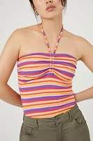 Striped Halter Bodysuit