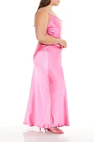 Plus Satin Maxi Skirt