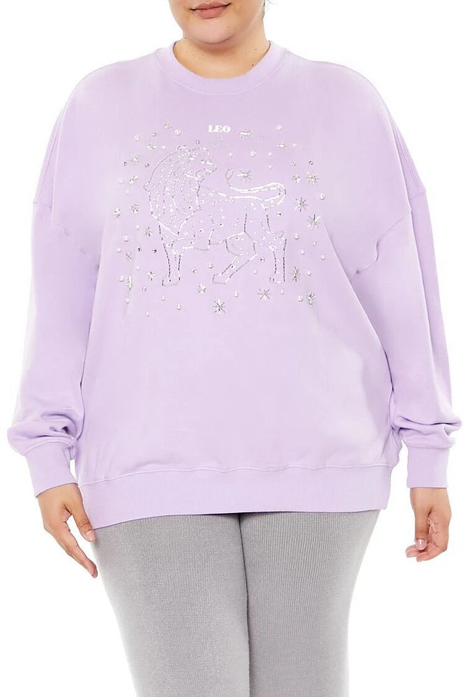 Plus Beaded Leo Pullover