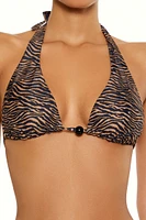 Zebra Halter Bikini Top