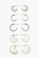 Twisted & Etched Hoop Earring Set