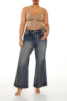 Plus High-Rise Flare Jeans