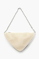 Metallic Straw Triangle Handbag