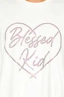 Rhinestone Blessed Kid Tee