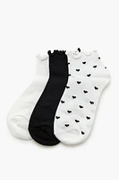 Lettuce-Edge Ankle Socks Set - 3 pack